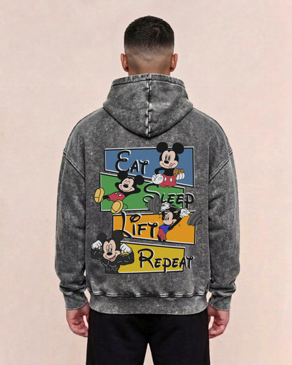 Eat Sleep Lift Repeat 2.0 | Oversized washed hoodie