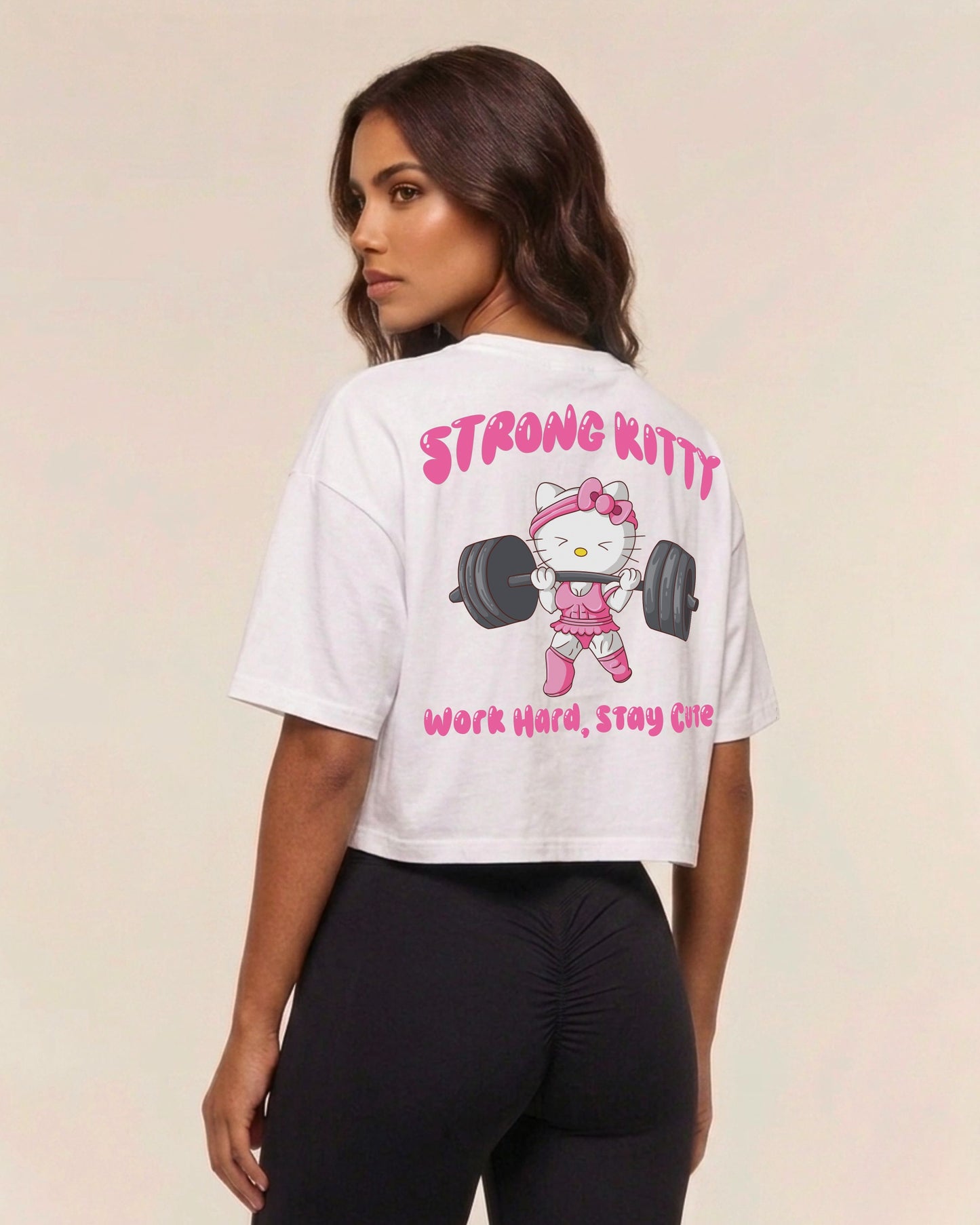Strong Kitty | Oversize Crop Top