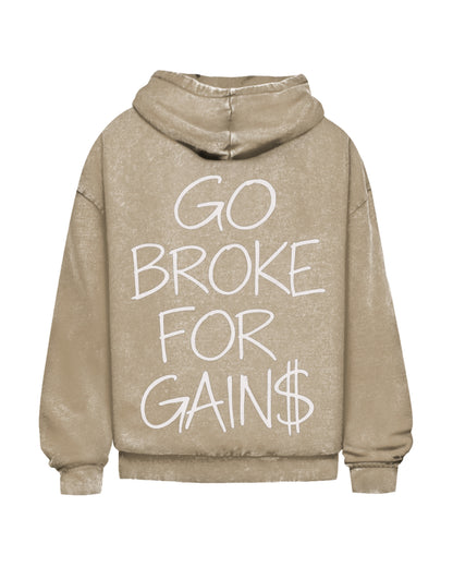 Go Broke | Oversized Washed Hoodie