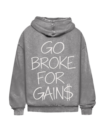 Go Broke | Oversized Washed Hoodie