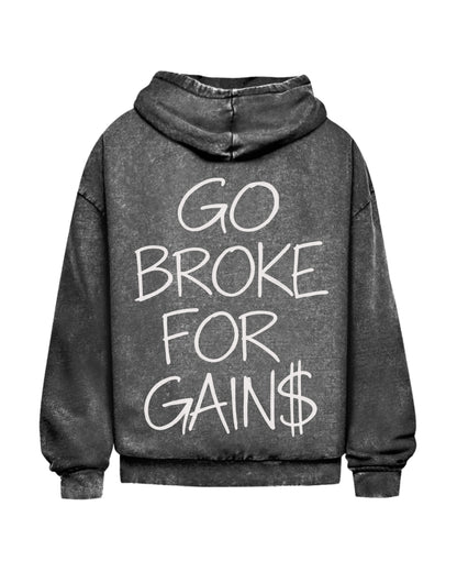 Go Broke | Oversized Washed Hoodie