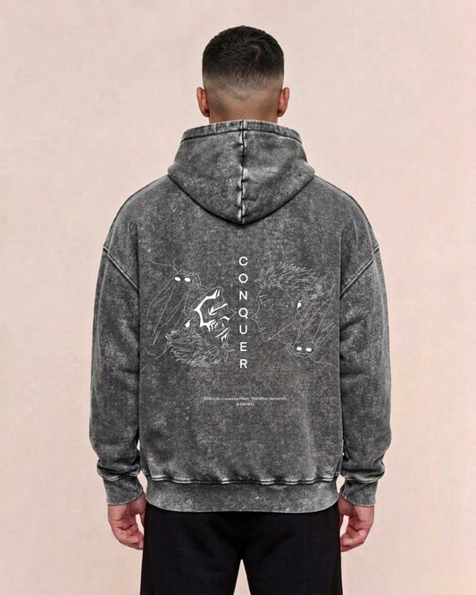 Conquer | Oversized washed hoodie