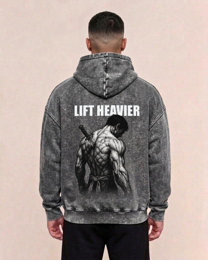 Lift Heavier | Oversized washed hoodie