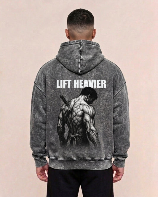 Lift Heavier | Oversized washed hoodie