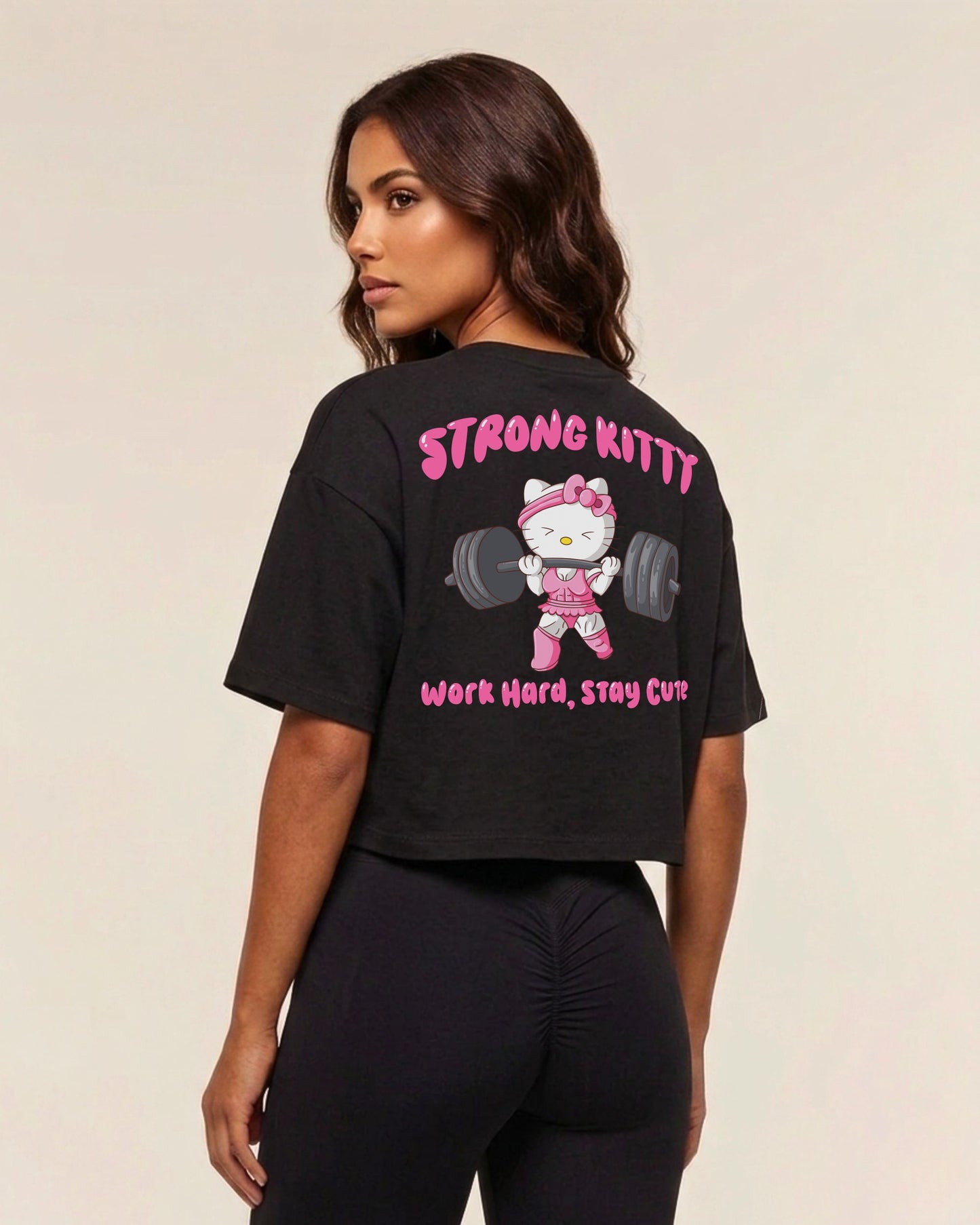 Strong Kitty | Oversize Crop Top