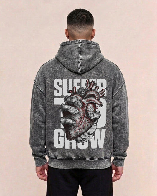 Suffer To Grow | Oversized washed hoodie