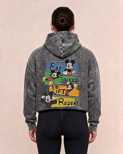 Eat Sleep Lift Repeat 2.0 | Oversized washed hoodie