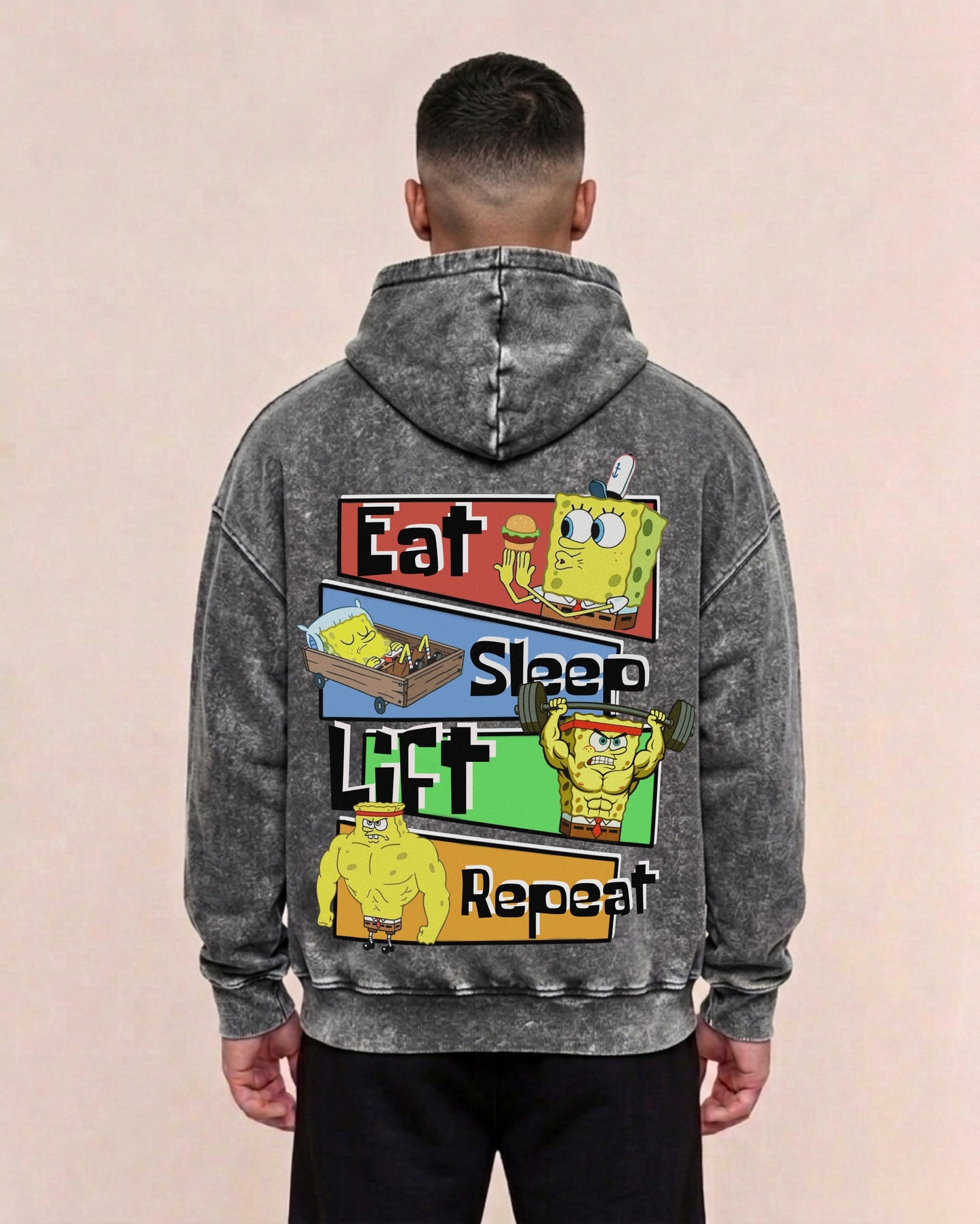 Eat Sleep Lift Repeat 3.0 | Oversized Washed Hoodie