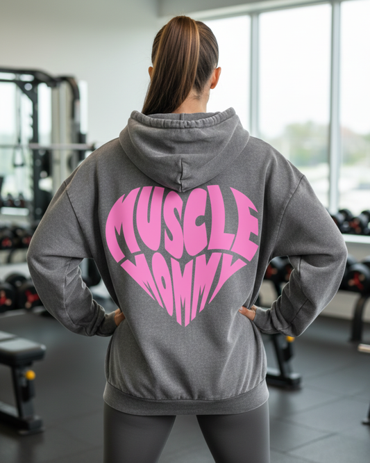 Muscle Mommy | Oversized washed hoodie