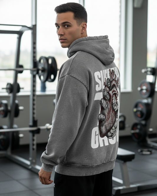 Suffer To Grow | Oversized washed hoodie